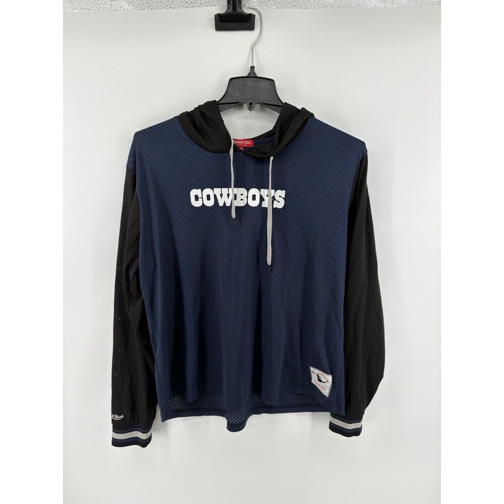 Mitchell And Ness Women’s Dallas Cowboy Long Sleeve Hooded Jersey Material Sz 2X - Picture 1 of 11